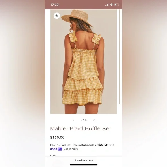 Mable yellow gingham two piece - Picture 4 of 9